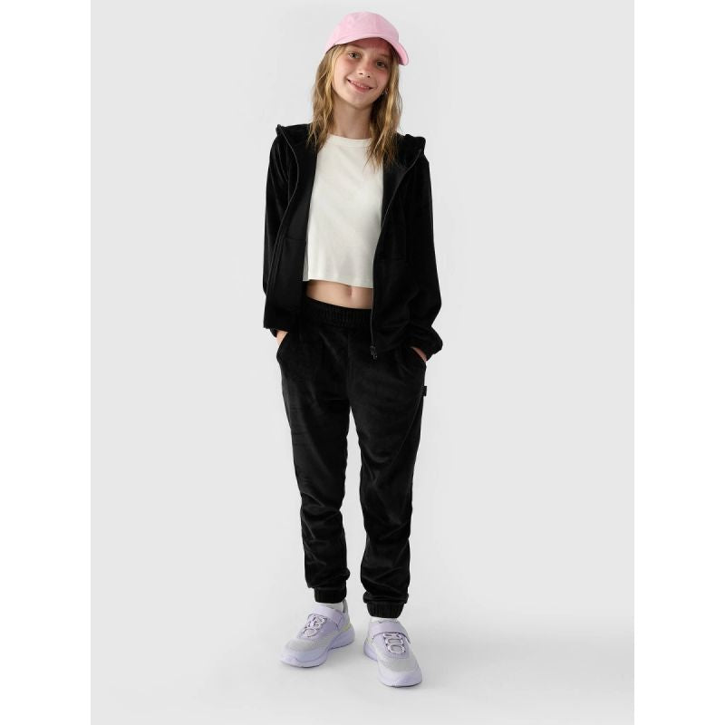 Girls' velour zip-up hoodie sweatshirt 4F Junior 4FJWAW24TSWSF1217-20S *Kategoria tymczasowa Your Sports Performance