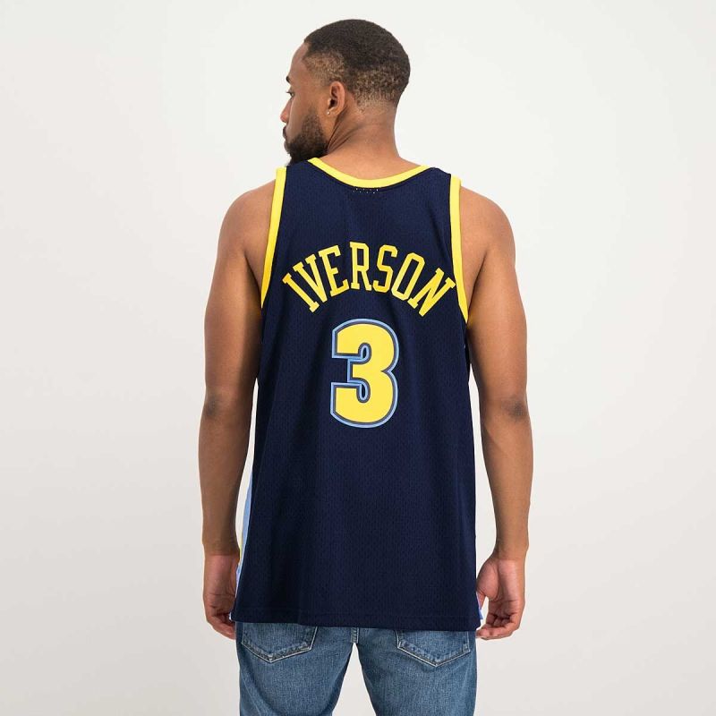 Mitchell &amp; Ness NBA Swingman Denver Nuggets Allen Iverson T-shirt SMJY4205-DNU06AIVASBL Clothing/Lifestyle/T-shirts/Mitchell & Ness Your Sports Performance