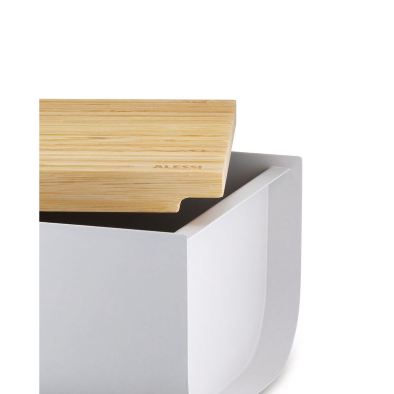 Alessi BG03 WG Mattina Bread Bin, Steel Bamboo Wood, Warm Gray AGD - Produkty/Sztućce i przybory kuchenne Your Sports Performance