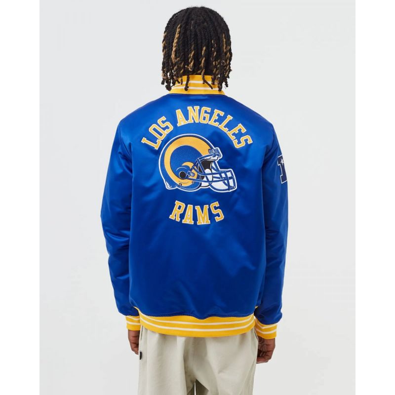 Mitchell &amp; Ness NFL Heavyweight Satin Jacket Los Angeles Rams M OJBF3413-LARYYPPPROYA Clothing/Lifestyle/Mitchell & Ness Your Sports Performance
