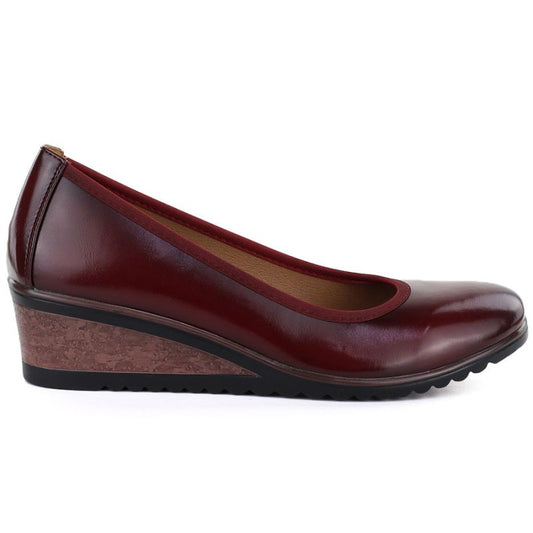 Women's red wedge shoes Vinceza 58628 Vinceza