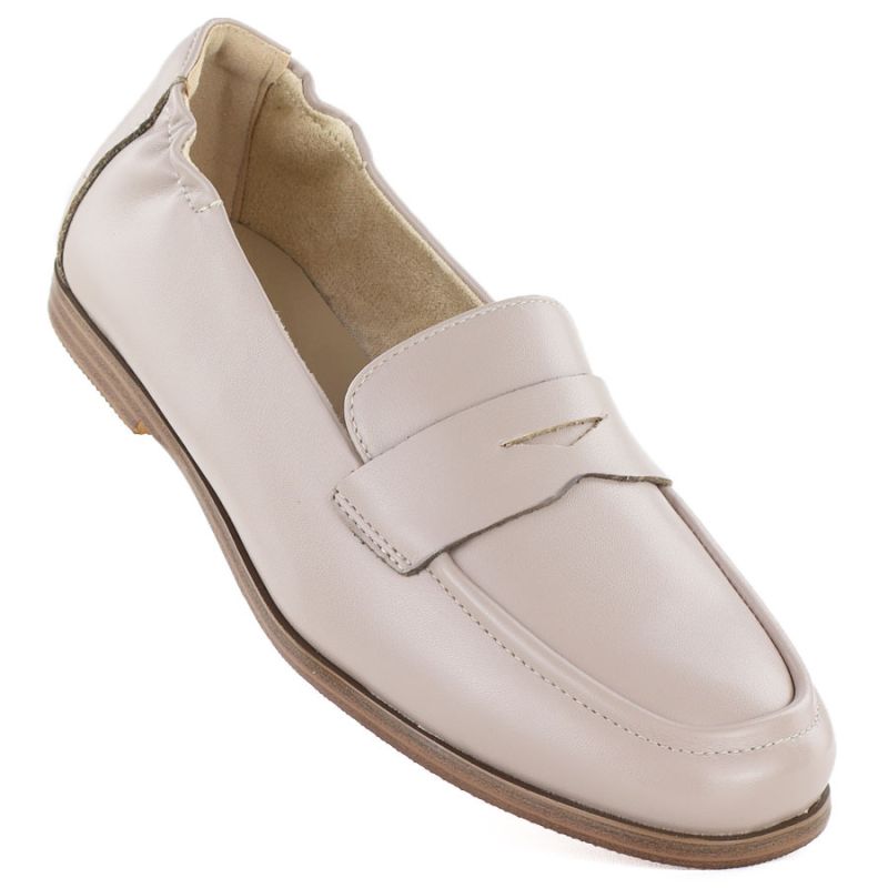 Women's beige leather moccasins Vinceza 18121 To be categorized Your Sports Performance