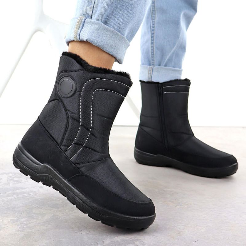 Women's flat insulated snow boots, black, Potocki SU33310 To be categorized Your Sports Performance