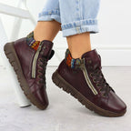 Women's leather ankle boots, burgundy, Rieker N1305-35 Footwear Your Sports Performance