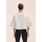 Casall Aria Cropped Boatneck Women's T-Shirt White