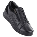 Women's leather openwork wedge shoes, black Vinceza 39977 To be categorized Your Sports Performance