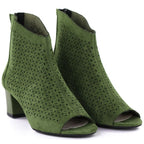 Women's open-toe green ankle boots M.Daszyński MR1954-23 To be categorized Your Sports Performance