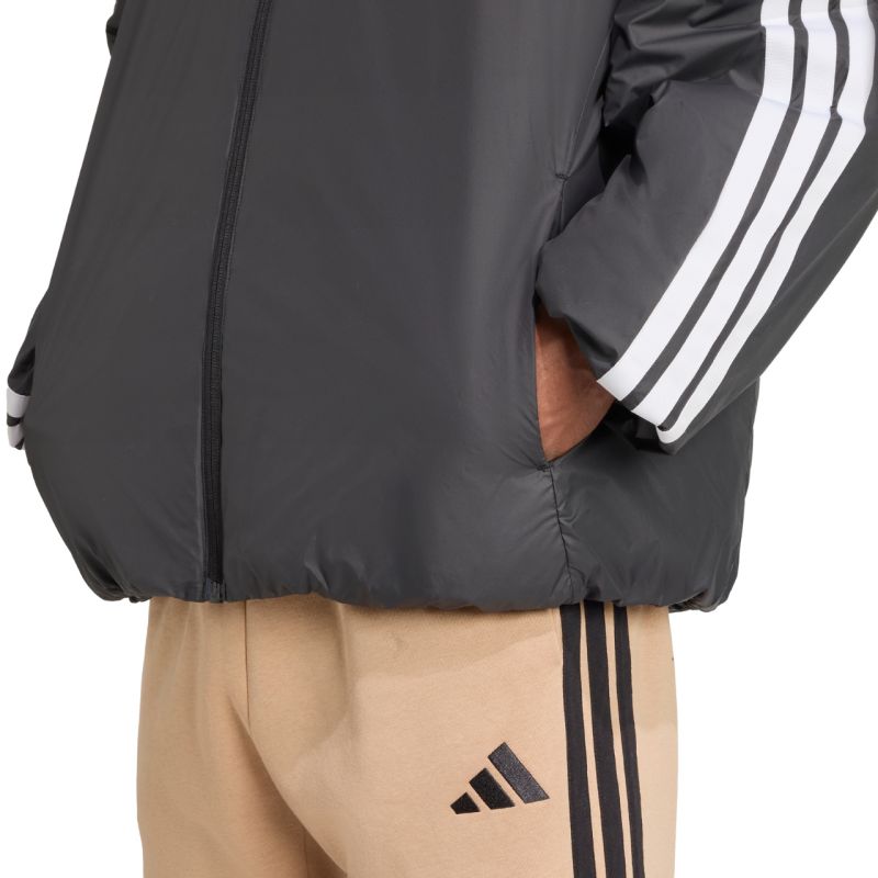 Men's adidas Essentials Climawarm 3-Stripes Insulated Hooded Jacket Black JM4042 In preparation Adidas