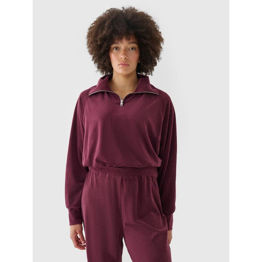 Women's velour sweatshirt without a hood, 4F 4FRAW24TSWSF2054-60S *Kategoria tymczasowa Your Sports Performance