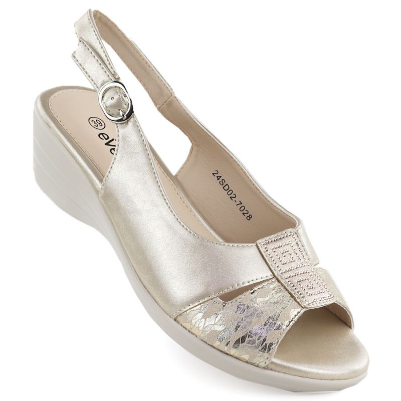 Women's gold wedge sandals eVento 7028 To be categorized Your Sports Performance