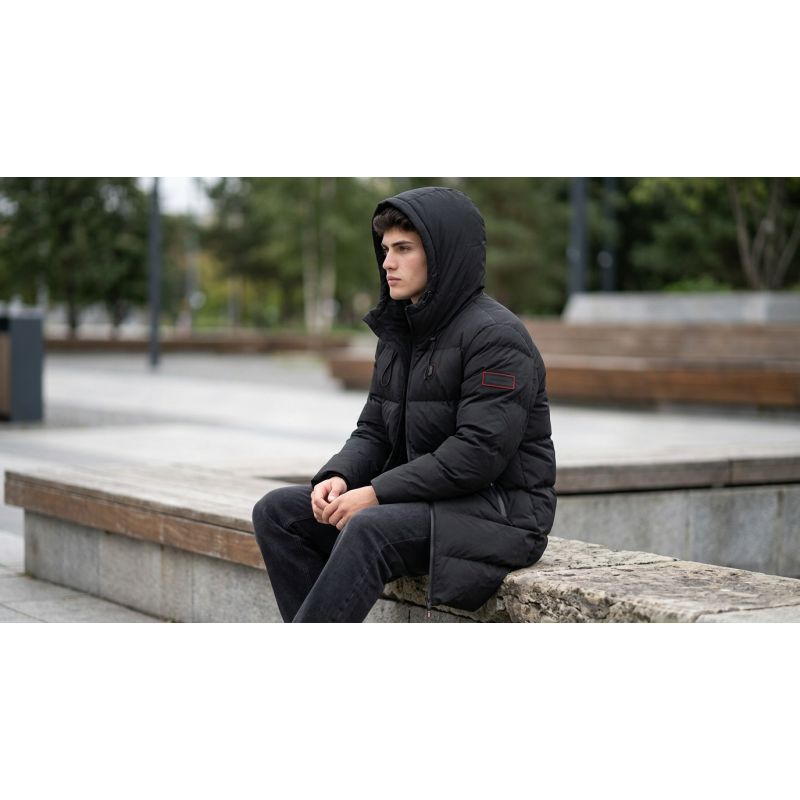Men’s parka Geographical Norway BARBARIAN LONG BLACK DB MEN 001 (WA2879H/GN-BLACK)