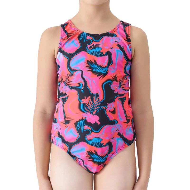 Girls' one-piece swimsuit 4F JUNIOR 4FJWSS25USWSF093-90A *Kategoria tymczasowa Your Sports Performance
