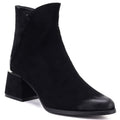 Women's black suede high-heeled ankle boots Potocki SZ12875
