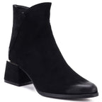 Women's black suede high-heeled ankle boots Potocki SZ12875