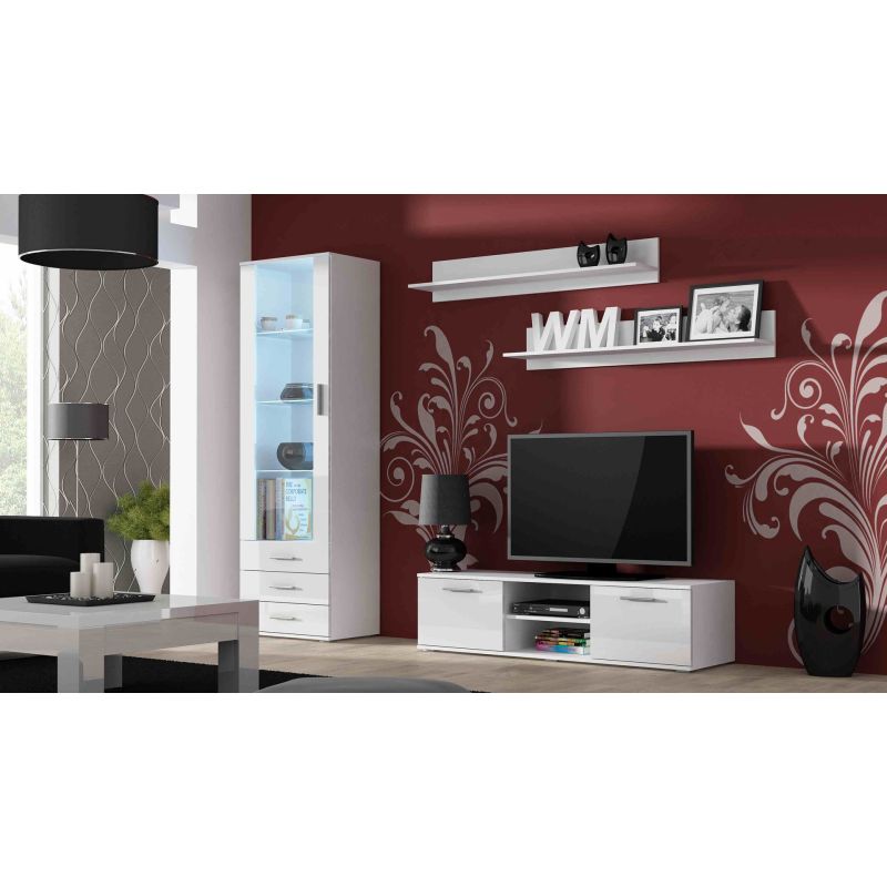 SOHO S1 display cabinet white/gloss white Bufety i witryny/Bufety i witryny na drewnianej podstawie Your Sports Performance