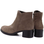 Women's leather ankle boots with a block heel, beige Sergio Leone BT-52-S