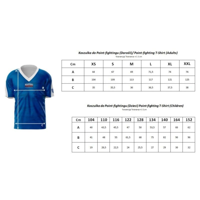 MASTERS point-fighting t-shirt (WAKO APPROVED) In preparation Your Sports Performance