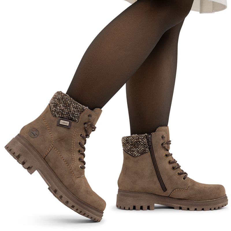 Women's comfortable brown trapper boots Rieker Y7621-25