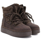 Women's chocolate platform snow boots Big Star UU274191