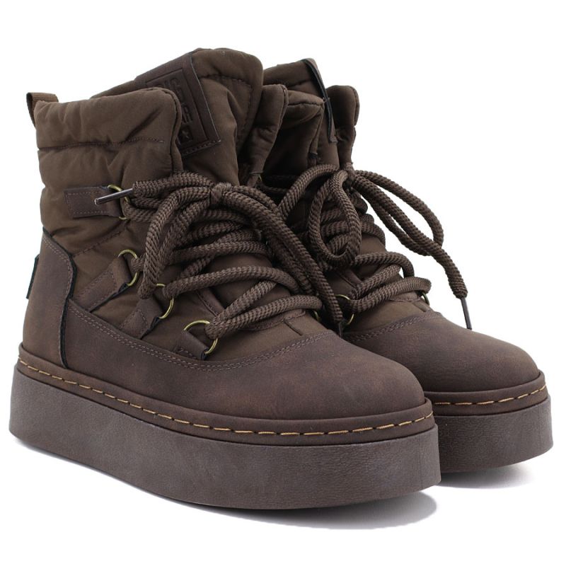 Women's chocolate platform snow boots Big Star UU274191