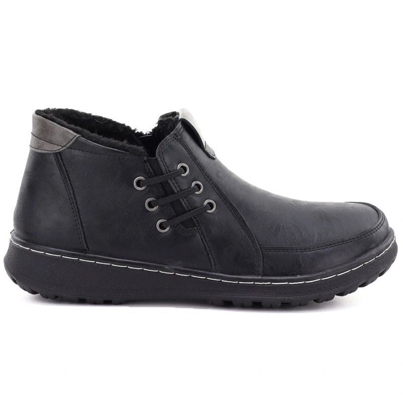 Comfortable black women's ankle boots Potocki 25-90349