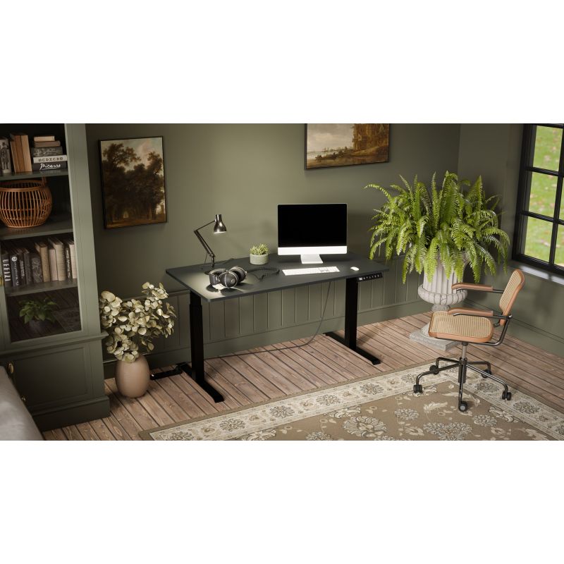 Desk with electric height adjustment MOON LONG 150x80x72-120 black/anthracite Biurka/Biurka nowoczesne Your Sports Performance