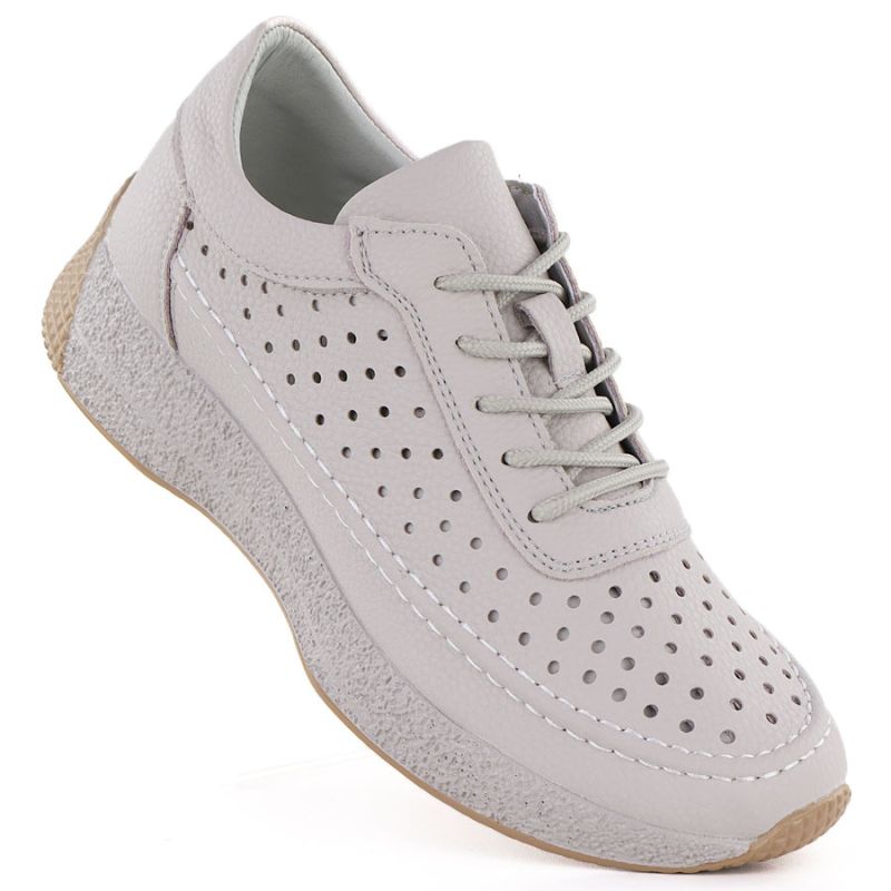Women's leather openwork shoes gray Sergio Leone SP013 To be categorized Your Sports Performance