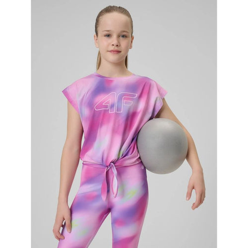 Girls' quick-drying sports crop-top 4F 4FJRSS26TFTSF2387-90A 4f