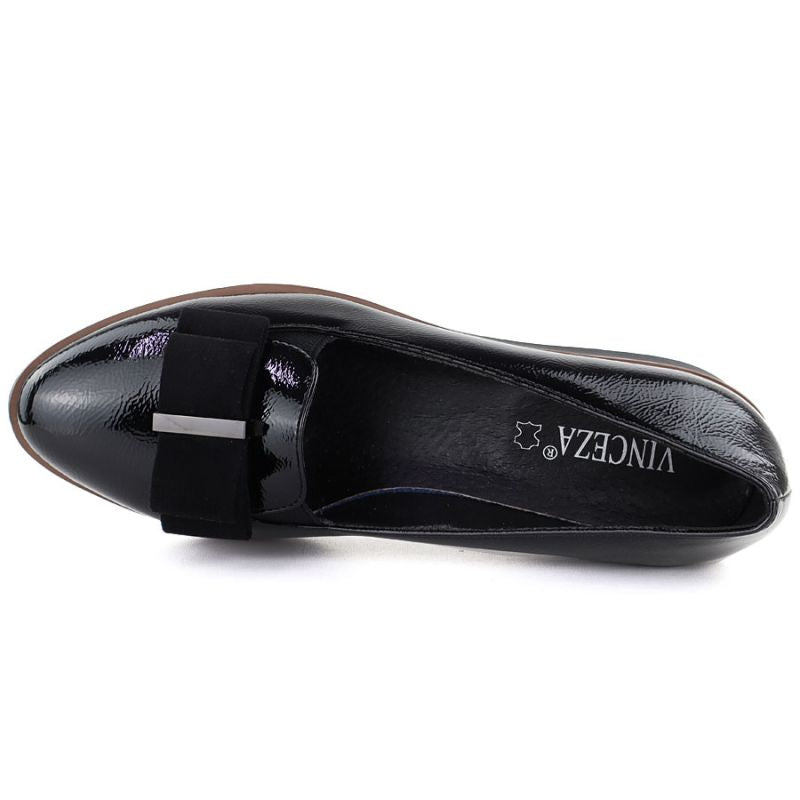 Women's patent leather high-heeled shoes, black, Vinceza 58630 To be categorized Your Sports Performance