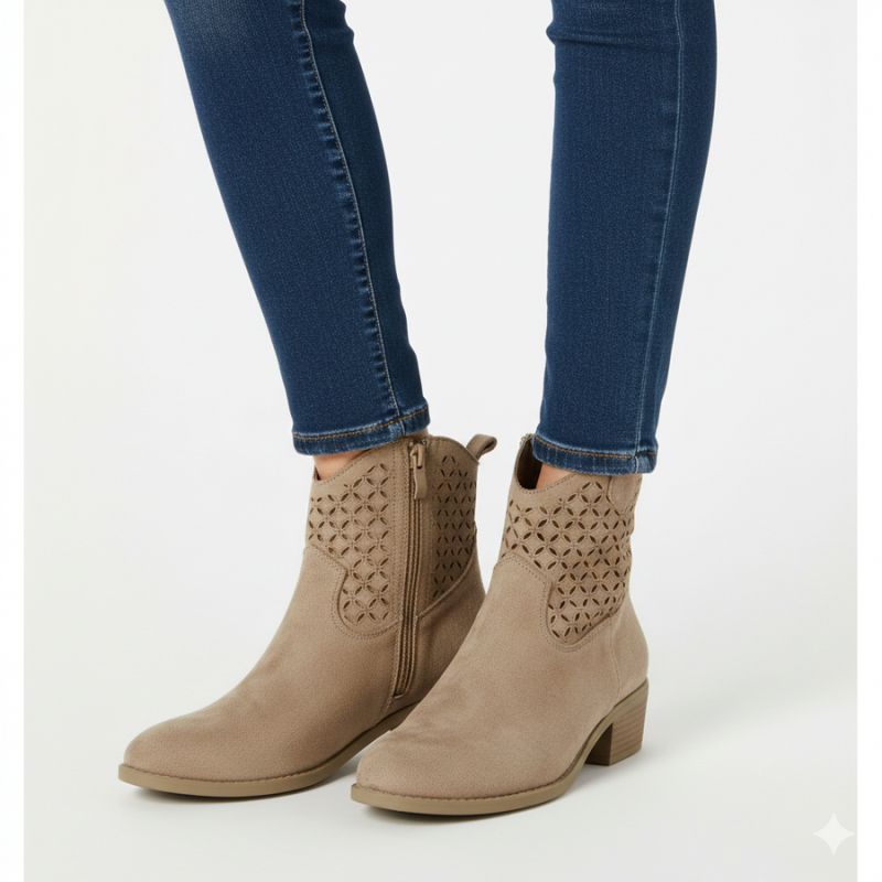 Women's openwork brown cowboy boots Jezzi RMR2353-16 To be categorized Your Sports Performance