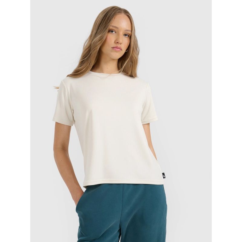 Women's ribbed knit t-shirt with modal 4F 4FRAW25TTSHF3282-12S *Kategoria tymczasowa Your Sports Performance
