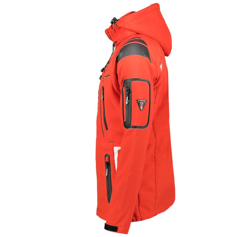 Geographical Norway Techno MEN 056 BS3 men's sports jacket with adjustable hood, waterproof, red (WU1060H/GN) In preparation Your Sports Performance