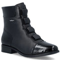 Rieker 77053-00 comfortable black women's leather ankle boots