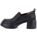Women's black leather high-heeled shoes D&A S.Barski CR62-3525