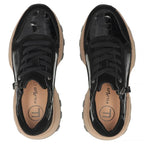 Women's patent leather wedge sneakers, black Filippo DP7988