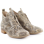 Women's openwork snakeskin ankle boots, beige, Potocki SZ12091 To be categorized Your Sports Performance