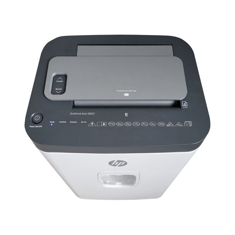 HP ONESHRED Auto 200CC Paper Shredder, White and Gray Urządzenia biurowe/Niszczarki Your Sports Performance
