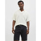 Jack&Jones men's T-shirt JORPAROS KNIT ESTER SS CROCHET POLO 12272562 SEA SALT Jack&Jones