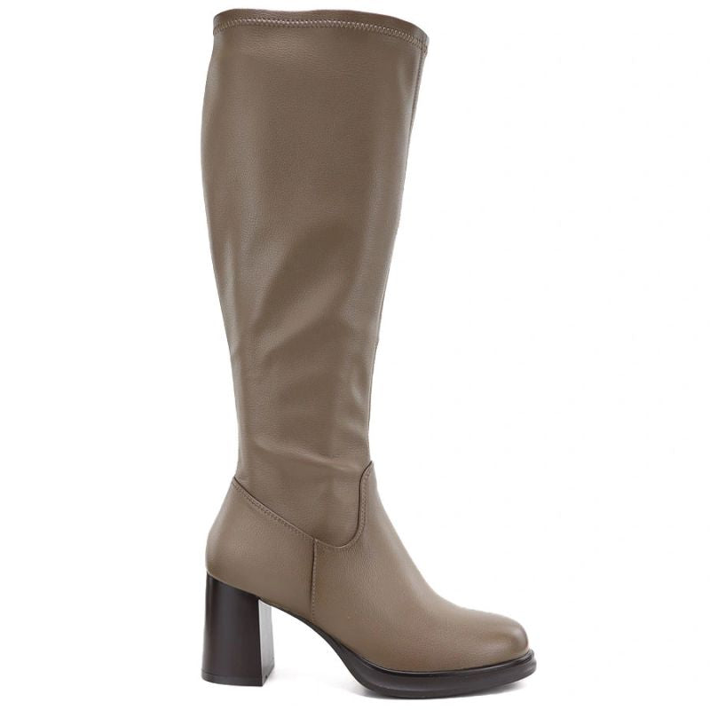 Women’s Khaki Heeled Boots Potocki SZ12861