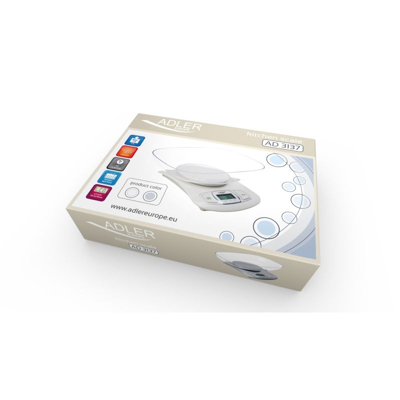 Adler AD 3137 kitchen scale (white) AGD - Produkty/Wagi kuchenne Your Sports Performance