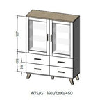 LOTTA 120 2D4S display cabinet wotan + matt black Bufety i witryny/Bufety i witryny na drewnianej podstawie Your Sports Performance