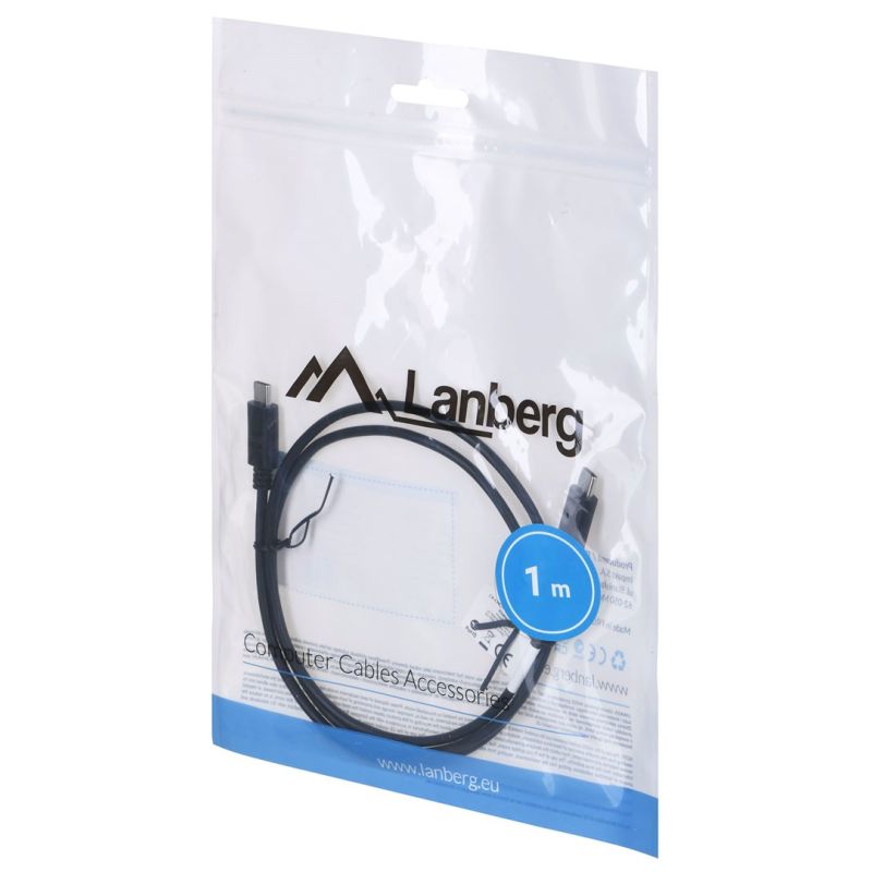 Lanberg CA-CMCM-10CU-0010-BK cable (USB Type-C - USB Type-C; 1m; black) In preparation Your Sports Performance
