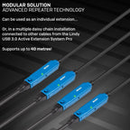 Lindy 43157 USB Cable USB 3.2 Gen 1 (3.1 Gen 1) 10m USB A Black Kable i adaptery/Kable USB Your Sports Performance