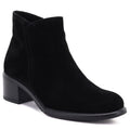 Women's leather ankle boots with a block heel, black Sergio Leone BT-52-S