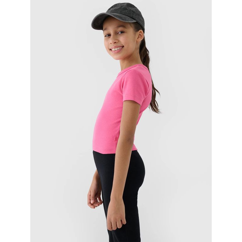 Girls' basic t-shirt top 4F 4FJWSS25TTSHF1852-54S *Kategoria tymczasowa Your Sports Performance