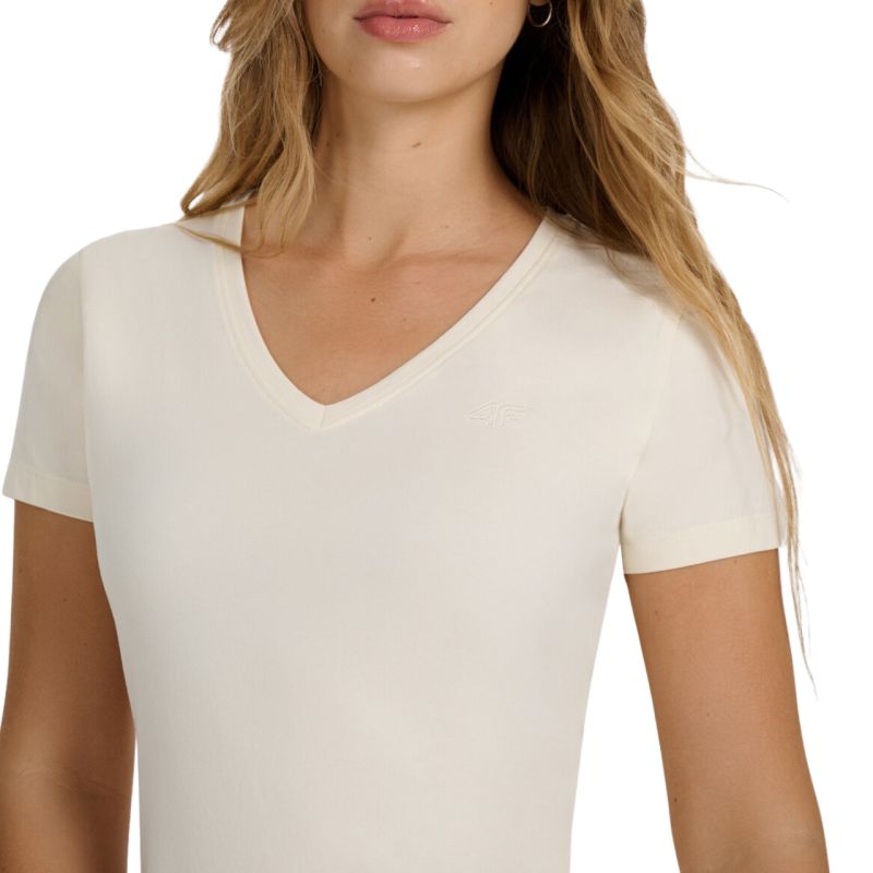 Women's T-shirt 4F F2969 cream 4FWAW25TTSHF2969 12S In preparation Your Sports Performance