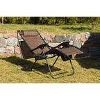 FOLDABLE GARDEN DECHAIR WITH CANOPY 173X52/65X110CM BROWN Home and Garden/Garden Your Sports Performance