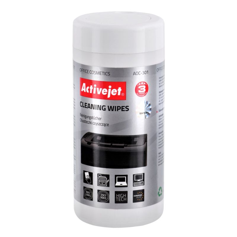 Activejet AOC-301 universal cleaning wipes 100 pcs. In preparation Your Sports Performance