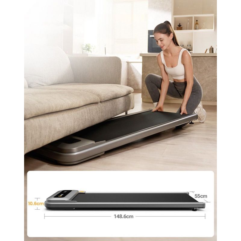Urevo U1 Smart Walkingpad Treadmill + TUCKANO Electrically Adjustable Desk Black/Walnut In preparation Your Sports Performance