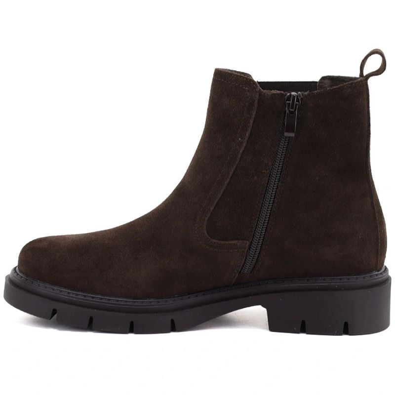 Women's leather ankle boots, suede, chocolate, Sergio Leone BT-01-S